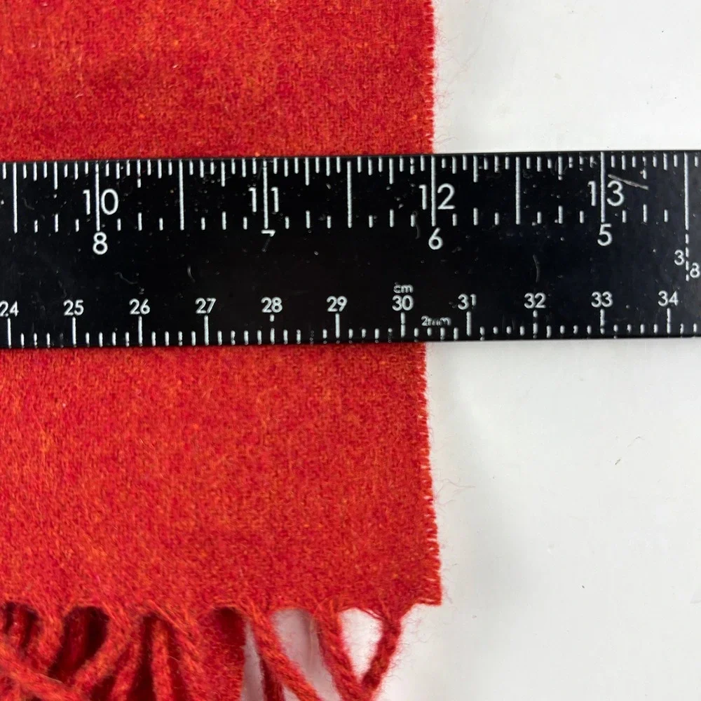 Club Room‎ Scarf Mens OS Red 100% Cashmere Fringe Solid Fall Winter Luxury Cozy
